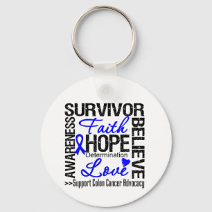 Colon Cancer Survivors Motto Keychain