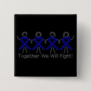 Colon Cancer Together We Will Fight 2 Inch Square Button