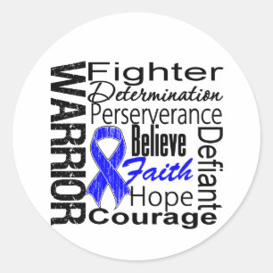 Colon Cancer Warrior Collage Classic Round Sticker