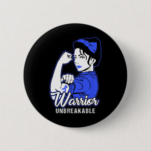 Colon Cancer Warrior Shirt Colourectal Cancer Awar 2 Inch Round Button