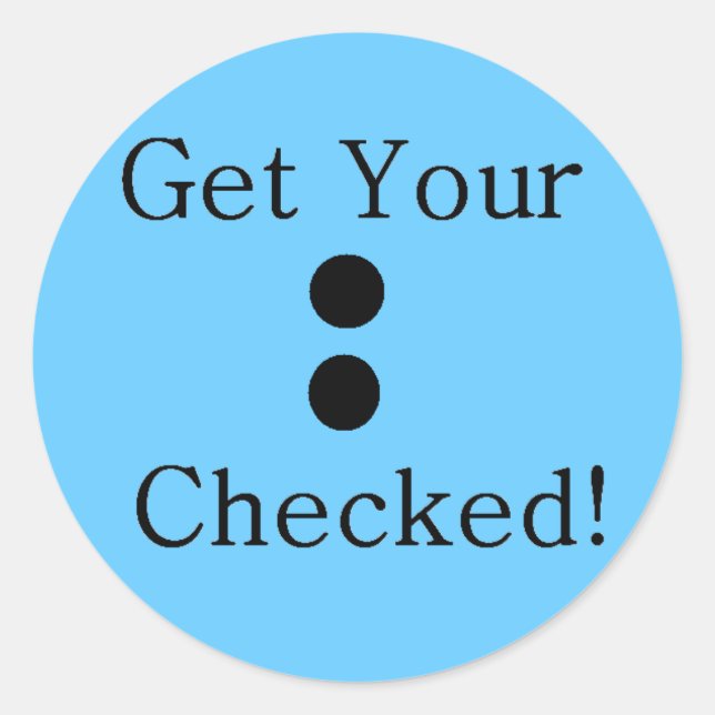 Colon Check Classic Round Sticker (Front)