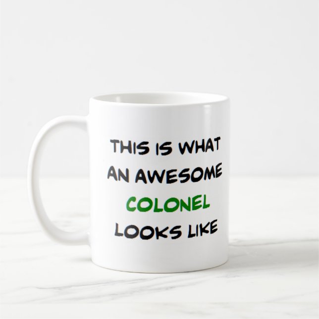 colonel, awesome coffee mug (Left)