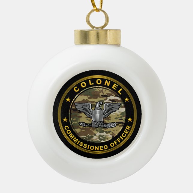 Colonel  ceramic ball christmas ornament (Front)
