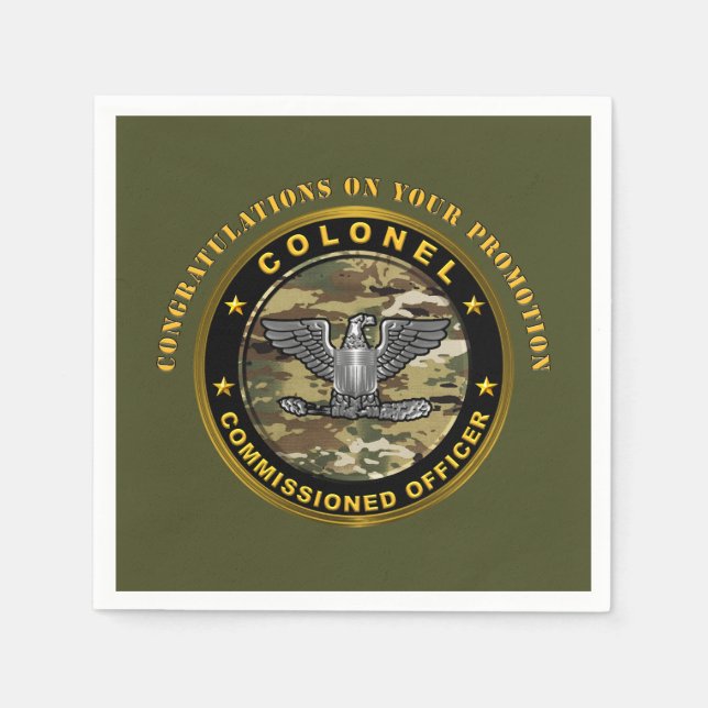 Colonel COL Promotion  Napkin (Front)