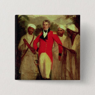 Colonel Colin Mackenzie and his Indian pandits 2 Inch Square Button