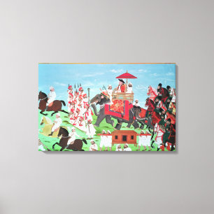 Colonel James Todd travelling by elephant Canvas Print