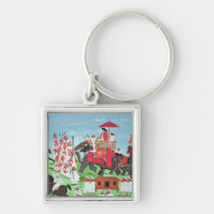 Colonel James Todd travelling by elephant Keychain