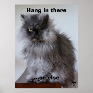 Colonel Meow Hang In There Poster