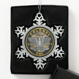 Colonel  snowflake pewter christmas ornament