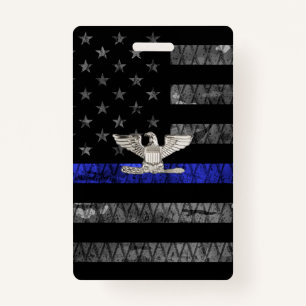 Colonel Thin Blue Line Distressed Flag Badge