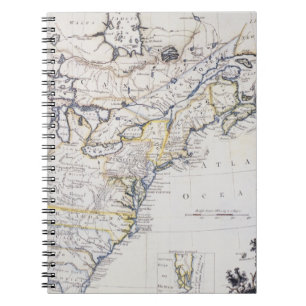COLONIAL AMERICA: MAP, c1770 Notebook