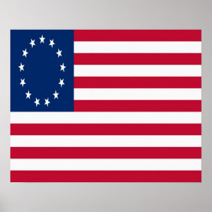 Colonial American Flag Poster
