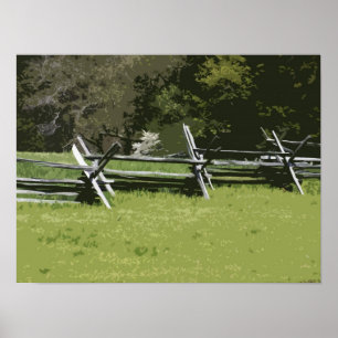 Colonial Virginia Split Rail Fence II Poster