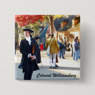 Colonial Williamsburg 2 Inch Square Button