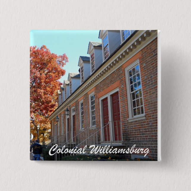 Colonial Williamsburg 2 Inch Square Button (Front)