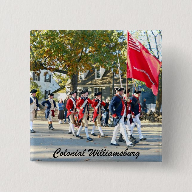 Colonial Williamsburg 2 Inch Square Button (Front)