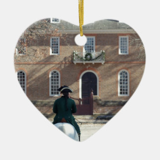 Colonial Williamsburg Man on Horse Ceramic Ornament