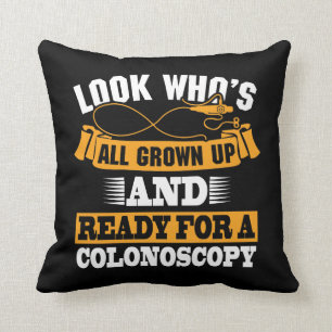 Colonoscopy colon surgery gag get well humor Gift Throw Pillow