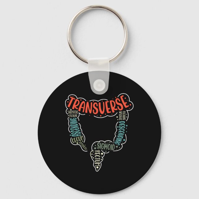 Colonoscopy Gi Funny Endoscopy Nurse Colon Anatomy Keychain (Front)