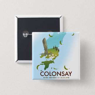 Colonsay Inner Hebrides of Scotland travel poster 2 Inch Square Button