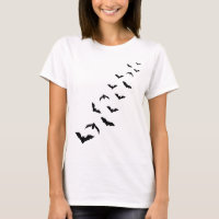 Colony Of Flying Black Bat Silhouettes Halloween