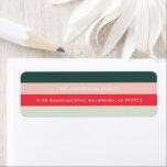 Color Bar Christmas Return Address Label<br><div class="desc">Return address label featuring modern stripes perfect for christmas and festive season.</div>