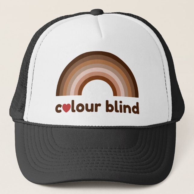 Color blind love rainbow trucker hat (Front)