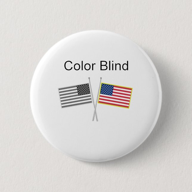 Color Blind Two Flags 2 Inch Round Button (Front)