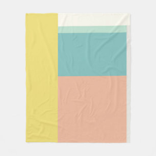 Color Block Art in Retro Beach Pastel Colors Fleece Blanket