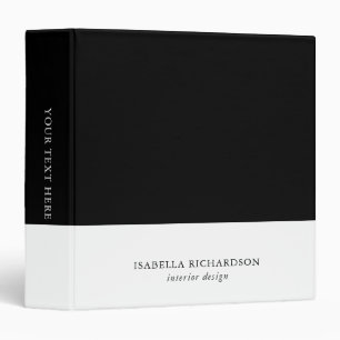Color Block Black And White Personalized Binder