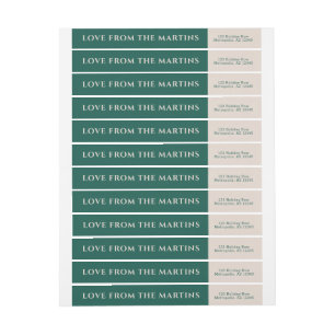 Color Block Green and Blush Skinny Mail Label
