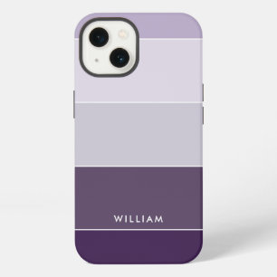 Color Block Horizontal Stripes Purple Grey iPhone 13 Case