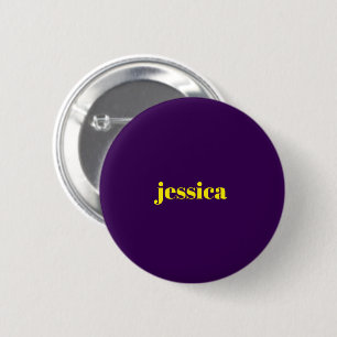 Color block minimalist custom name  2 inch round button