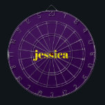 Color block minimalist custom name dartboard<br><div class="desc">Add your name on this minimalist color block design on purple background.</div>