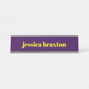 Color block minimalist custom name desk name plate