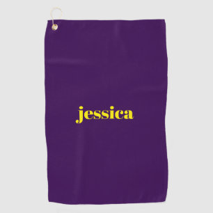 Color block minimalist custom name golf towel