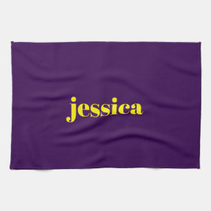 Color block minimalist custom name  kitchen towel
