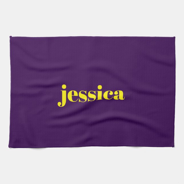 Color block minimalist custom name  kitchen towel (Horizontal)