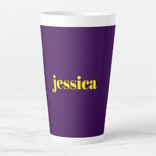 Color block minimalist custom name latte mug