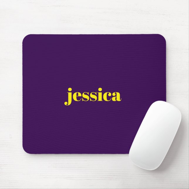 Color block minimalist custom name  mouse pad (With Mouse)