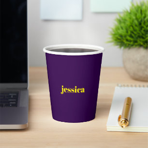 Color block minimalist custom name paper cups