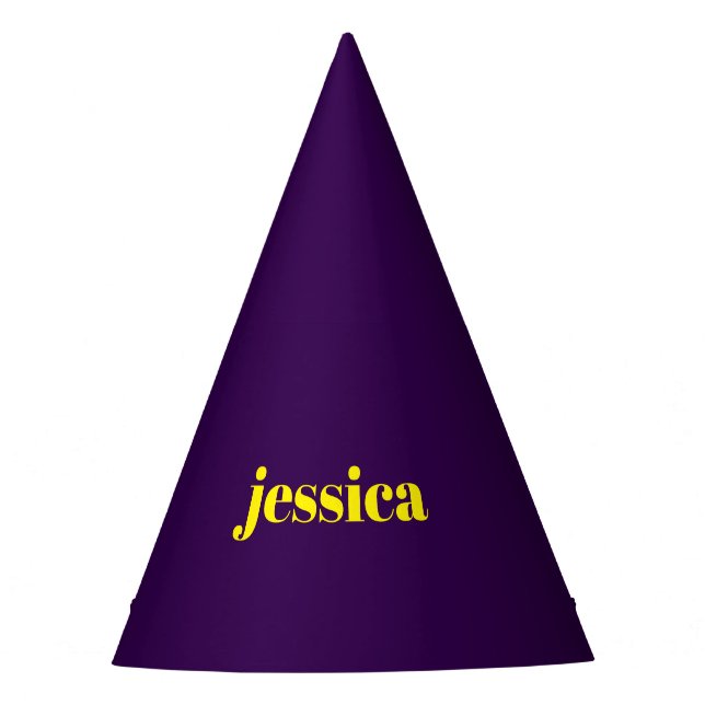 Color block minimalist custom name  party hat (Front)
