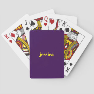 Color block minimalist custom name  playing cards