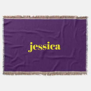 Color block minimalist custom name throw blanket