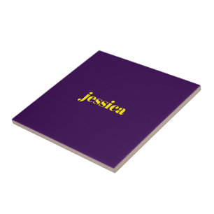 Color block minimalist custom name tile