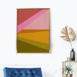 Color Block Modern Geometric Art in Red Green Poster<br><div class="desc">A vivid and vibrant geometric graphic design of triangles and shapes in a beautiful bold color palette of pinks,  yellows,  and greens. Just click customize to add text or pictures. Contact me with any questions or requests.</div>