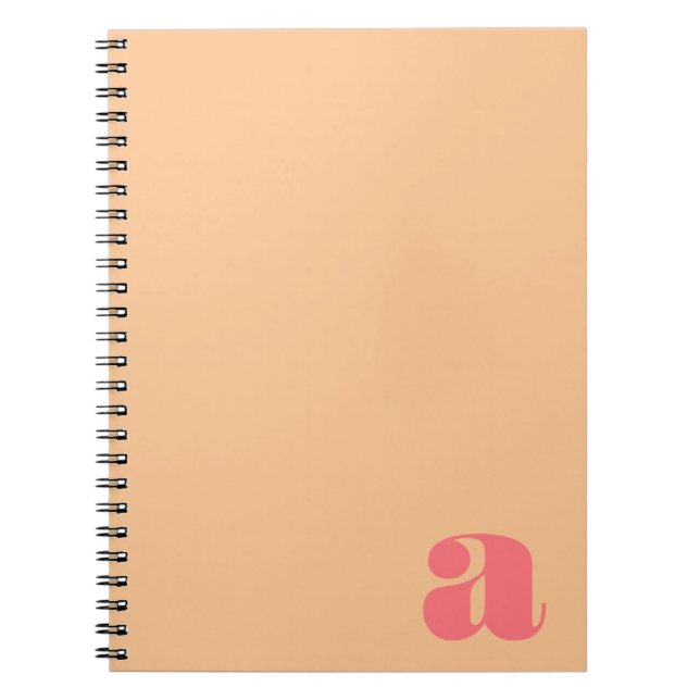 Color Block Monogram Initial Letter  Notebook (Front)