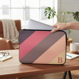 Color Block Monogrammed Laptop Case