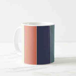 Color Block Name Retro Stripes Blue Green Pink Coffee Mug