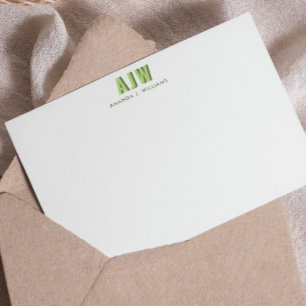 COLOR BLOCK SHADOW LETTER CUSTOM MONOGRAM  CARD